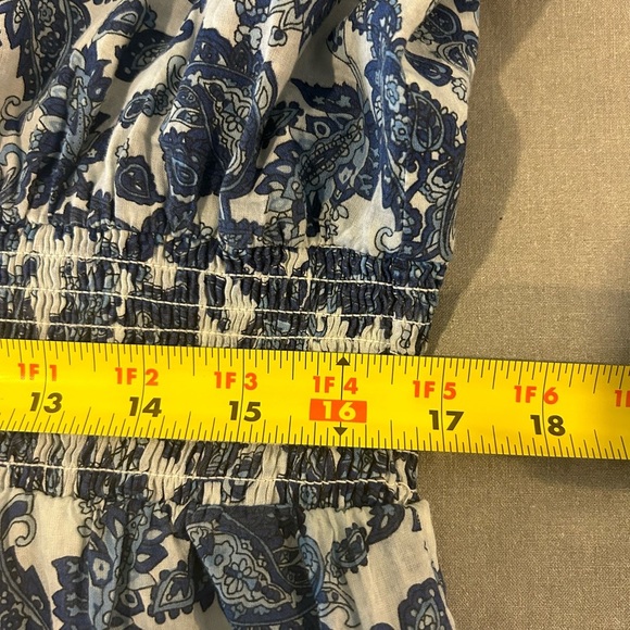 💙NWT Chelsea & Theodore Blue & White Paisley Print Tiered Maxi Dress Size XL🤍 - Picture 13 of 14